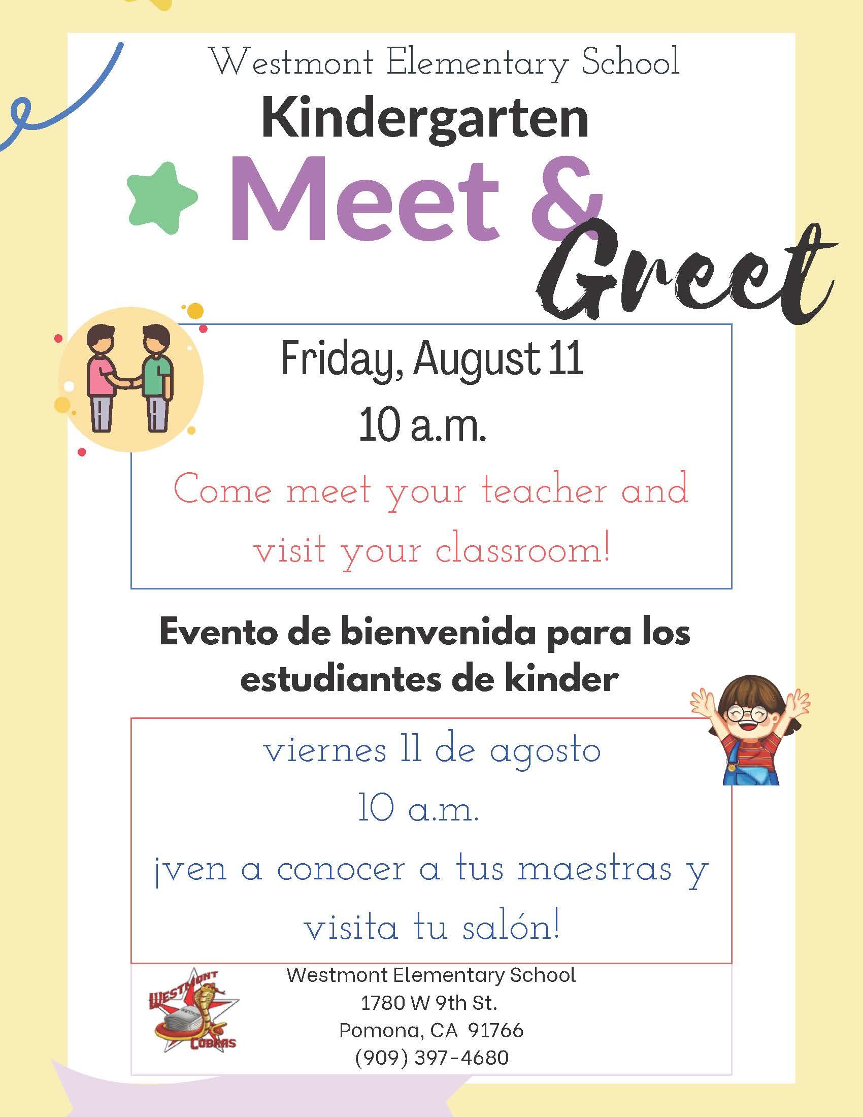 Meet and Greet kindergarten at Westmont 